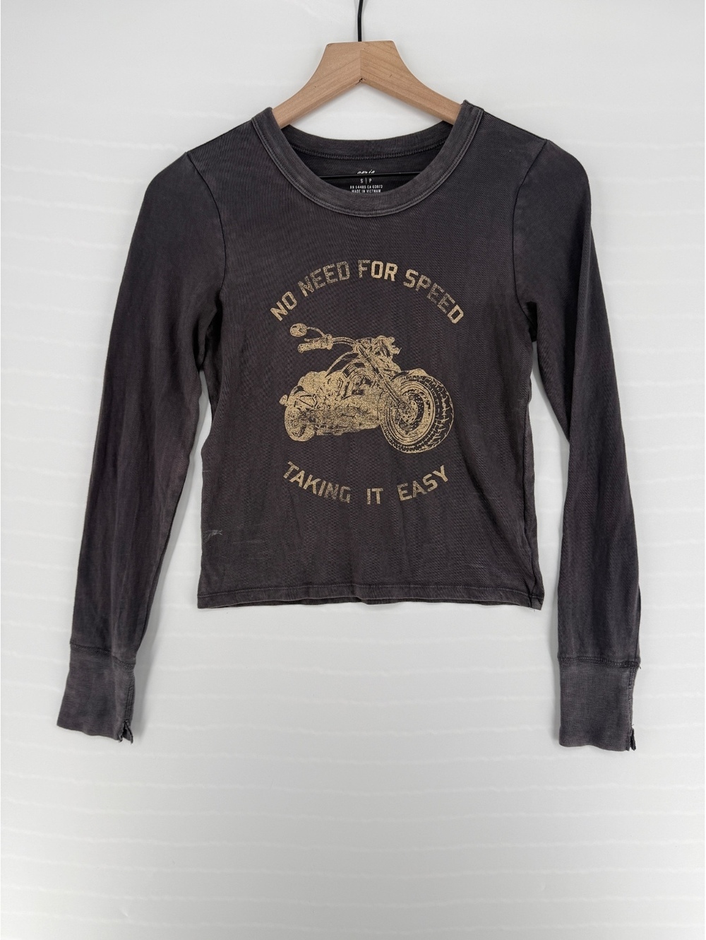 Aerie “No Need For Speed” Motorcycle Long Sleeve Tee – Women’s Small